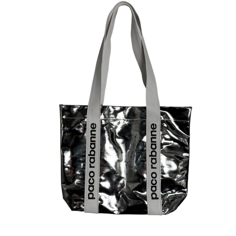 Paco Rabanne X SeaTrees Space Age Silver tote Bag chrome look - Picture 3 of 10